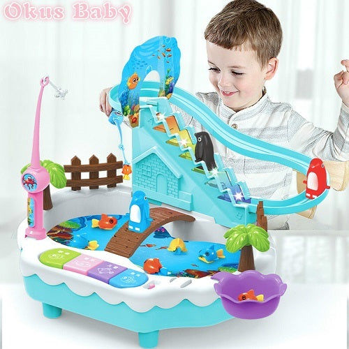 Penguin climbing Electric magnetic fishing toy