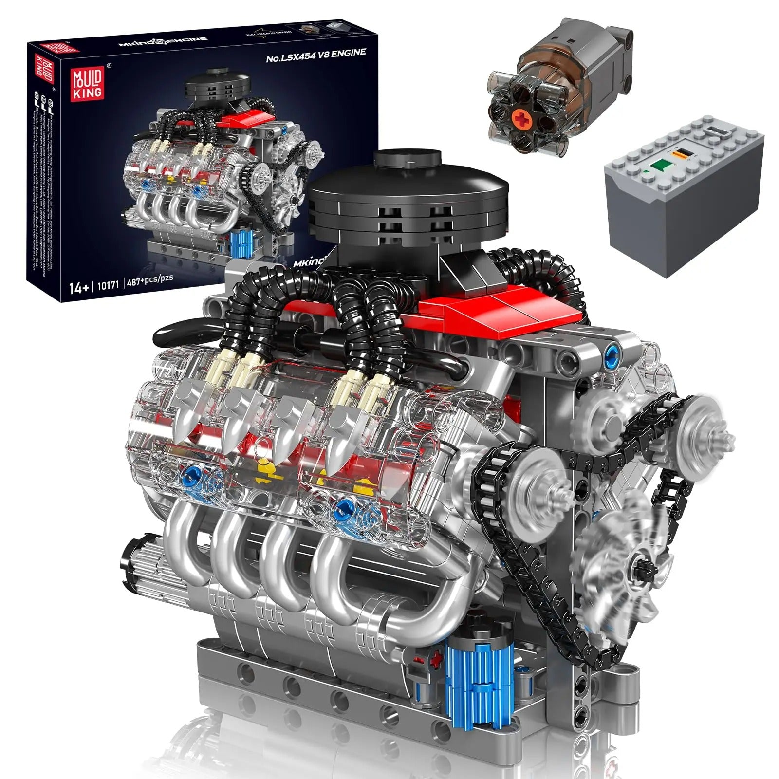 V8 Engine Building Blocks Sets 487pcs