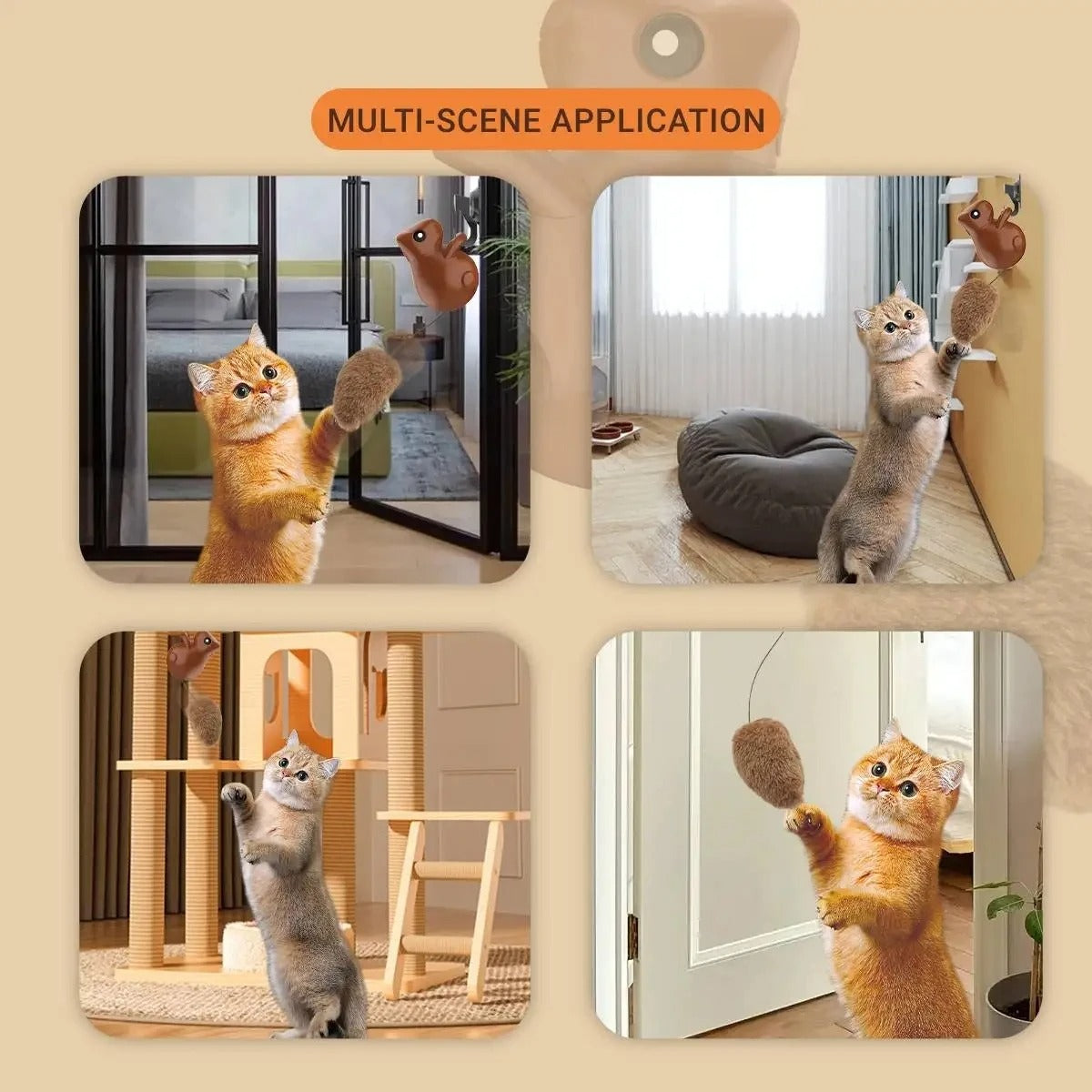 Electronic Squirrel Automatic Teasing Toy for Cat