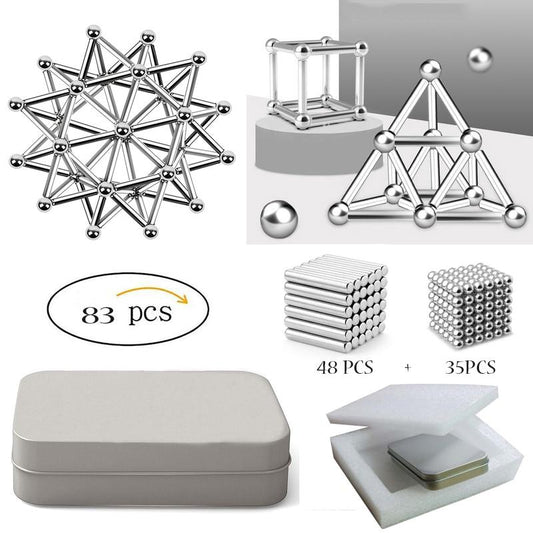 Creative Magnetic Sticks And Steel Spheres - 76pcs