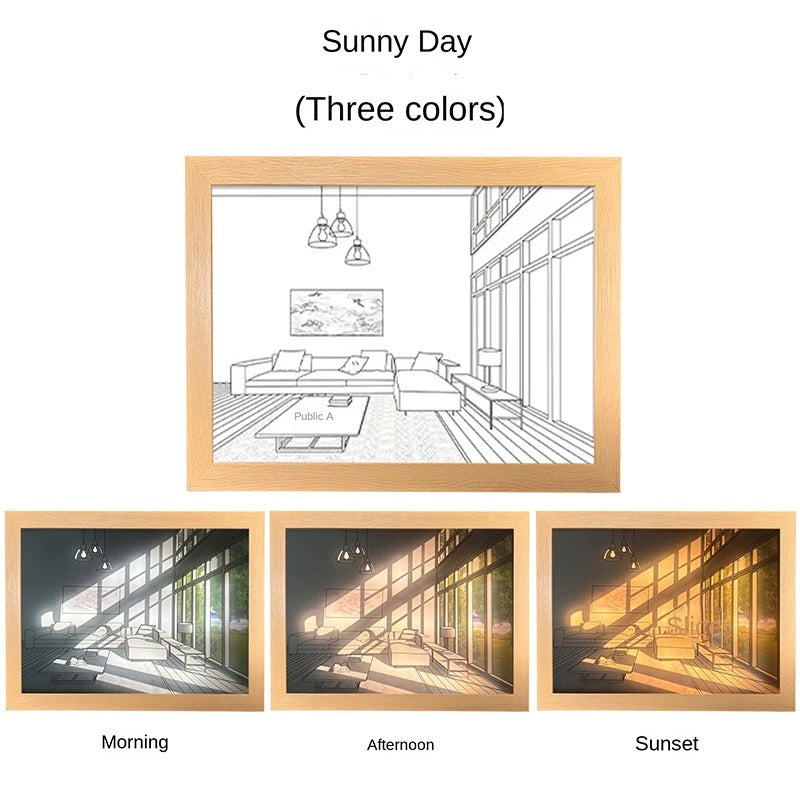 Three Color Dimming Luminous Mural Living Room Bedroom