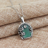 Hand painted Hobbit Door Locket Necklace
