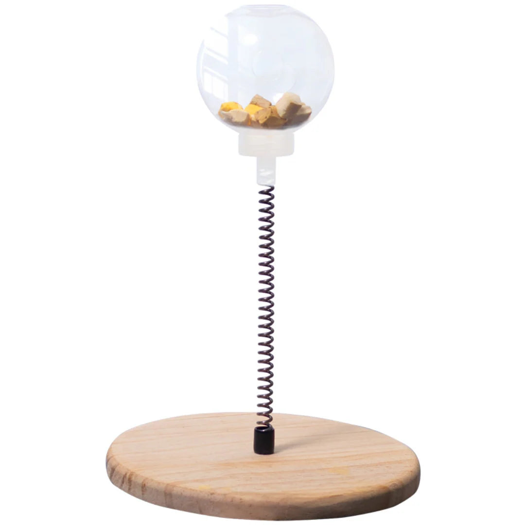 Solid Wood Spring Turntable Cat Toy