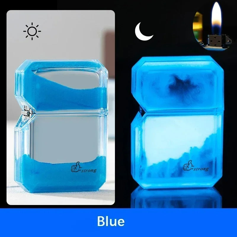 Luminous quicksand fluorescent gas lighter windproof