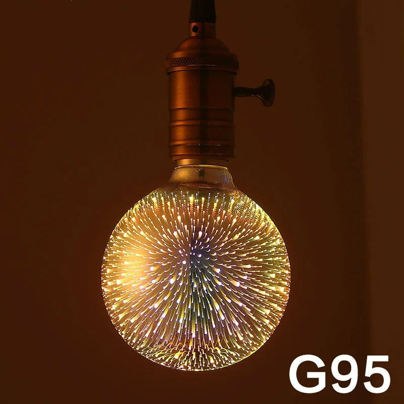 3D Fireworks Effect Vintage LED Incandescent Bulb