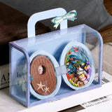 Handmade Walnut Shell Doll House--mini library, tiny World inside walnuts