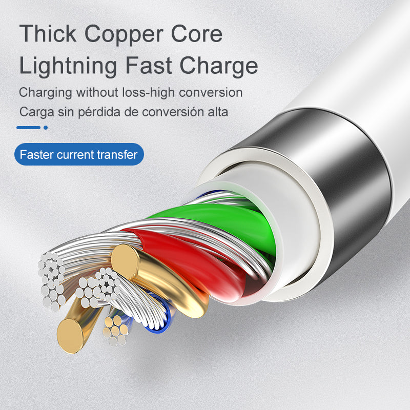 Portable & Tangle-Free Fast Charging Cable Cord with Magnetic Organizer for Android and iPhone