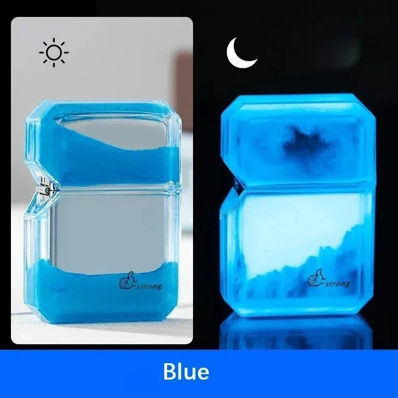 Luminous quicksand fluorescent gas lighter windproof