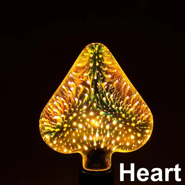 3D Fireworks Effect Vintage LED Incandescent Bulb