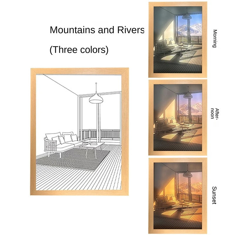 Three Color Dimming Luminous Mural Living Room Bedroom