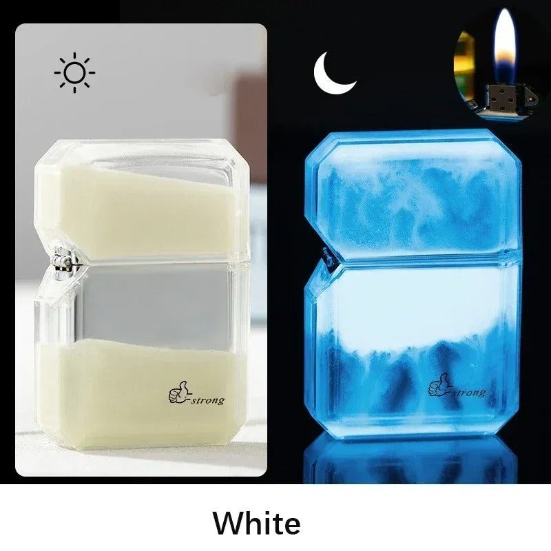 Luminous quicksand fluorescent gas lighter windproof