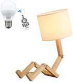 Robot Shape Wooden Table Lamp