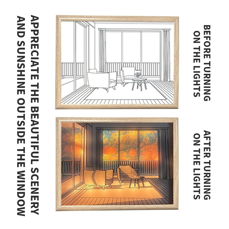 Three Color Dimming Luminous Mural Living Room Bedroom