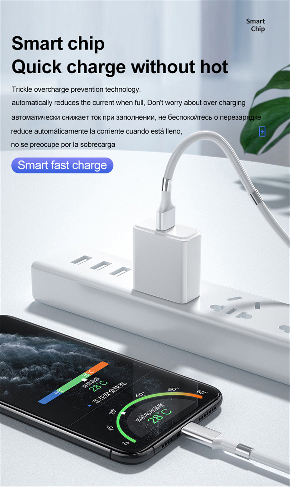 Portable & Tangle-Free Fast Charging Cable Cord with Magnetic Organizer for Android and iPhone