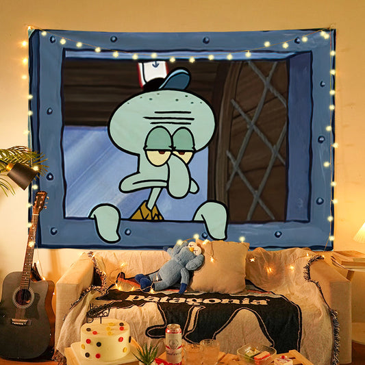 Squarepants Cartoon Bedroom Wall Decorative Cloth