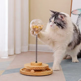 Solid Wood Spring Turntable Cat Toy