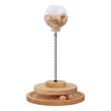 Solid Wood Spring Turntable Cat Toy
