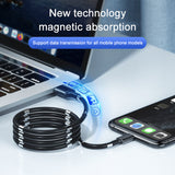 Portable & Tangle-Free Fast Charging Cable Cord with Magnetic Organizer for Android and iPhone