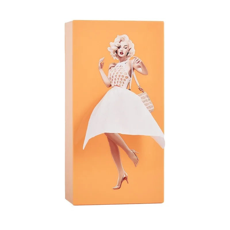 Anime Girl Tissue Dispenser with Elegant Fluffy Skirt Tissue Box