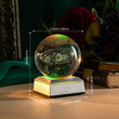 3D Solar System Crystal Ball with Laser Engraved Planets and LED Light Base