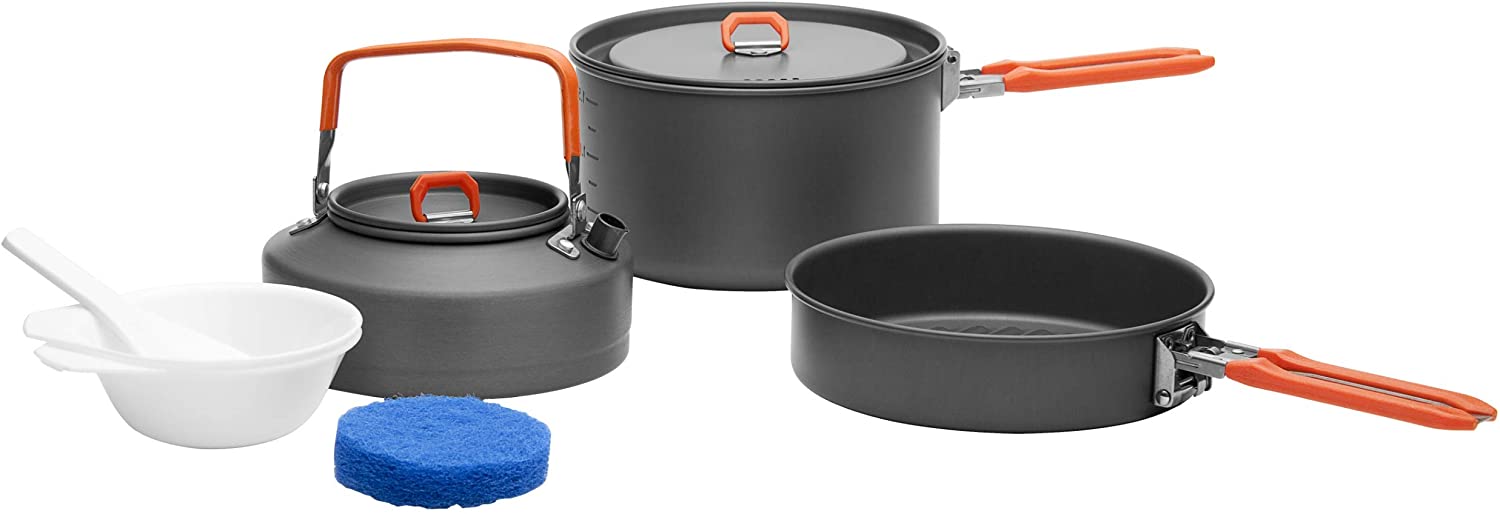 12 Pcs Camping Cookware Mess Kit