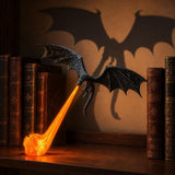 Dragon Bookshelf Nook Light, 3D Printed Dragon Sculpture with Spread Wings