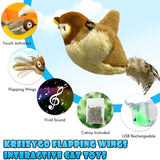 Interactive Cat Toys Rechargeable Electric Chirping Flapping Wings