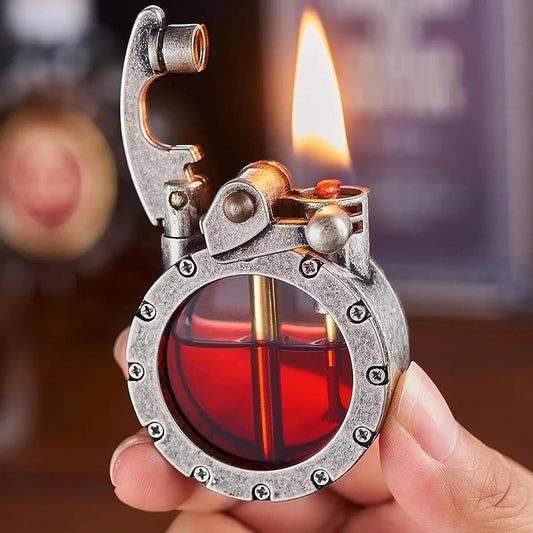 Retro Transparent Oil Tank Rocker Kerosene Lighter