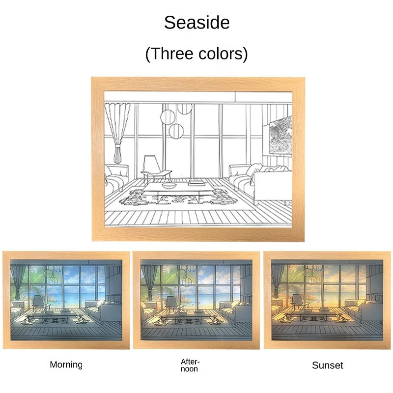 Three Color Dimming Luminous Mural Living Room Bedroom