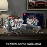 V8 Engine Building Blocks Sets 487pcs