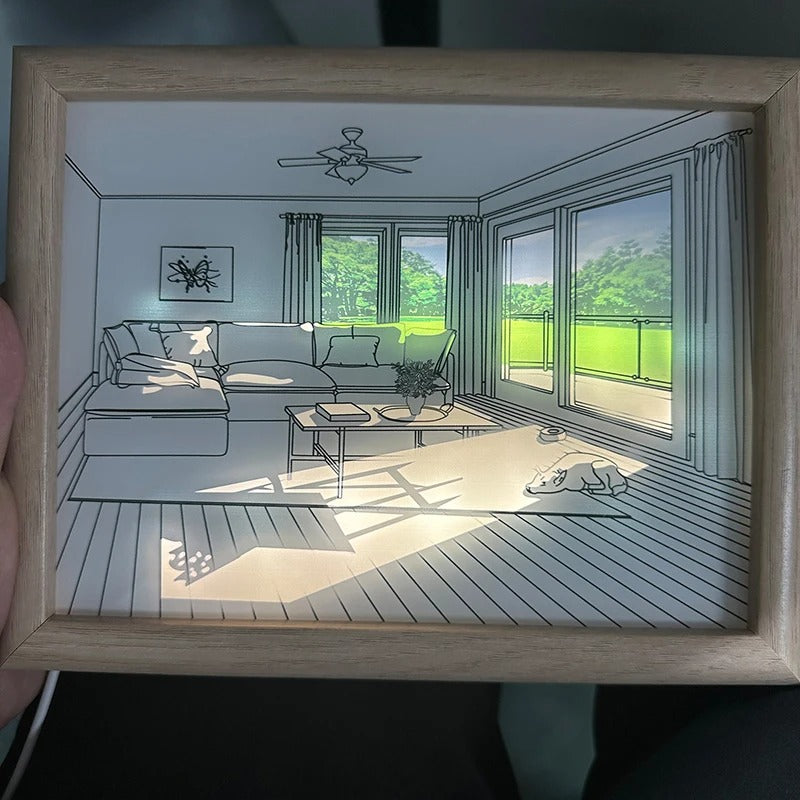 Three Color Dimming Luminous Mural Living Room Bedroom