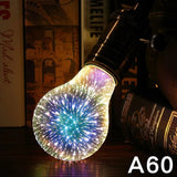 3D Fireworks Effect Vintage LED Incandescent Bulb