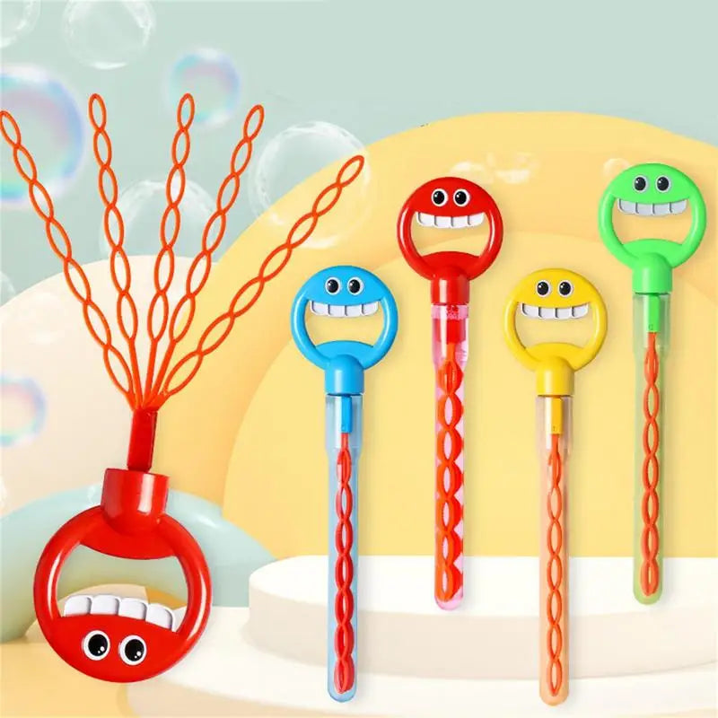 2-Pcs Wand 32 Holes Handheld Smiling Face Bubble Stick