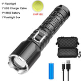 Powerful Zoomable Torch Rechargeable Flashlights Waterproof