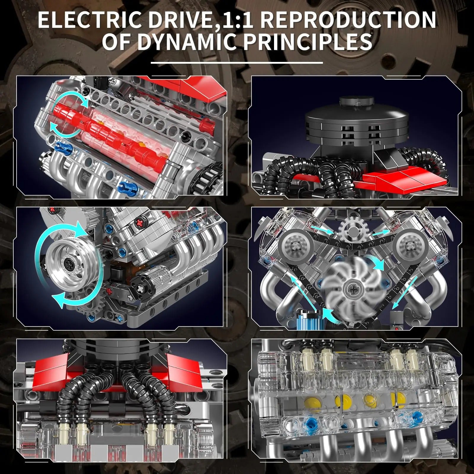 V8 Engine Building Blocks Sets 487pcs