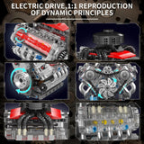 V8 Engine Building Blocks Sets 487pcs