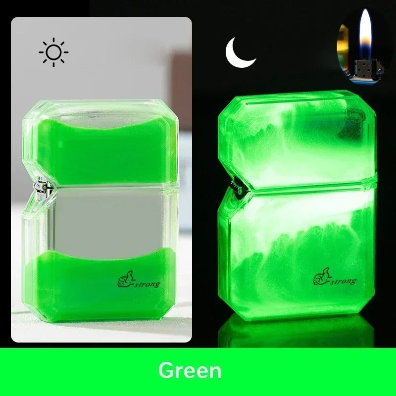 Luminous quicksand fluorescent gas lighter windproof