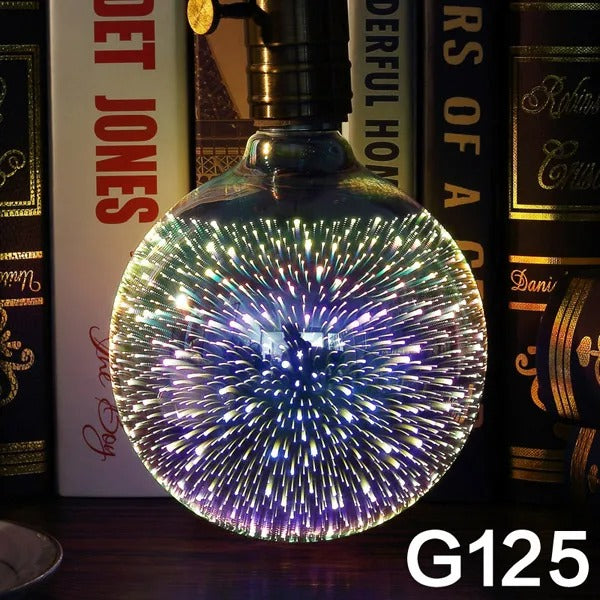3D Fireworks Effect Vintage LED Incandescent Bulb