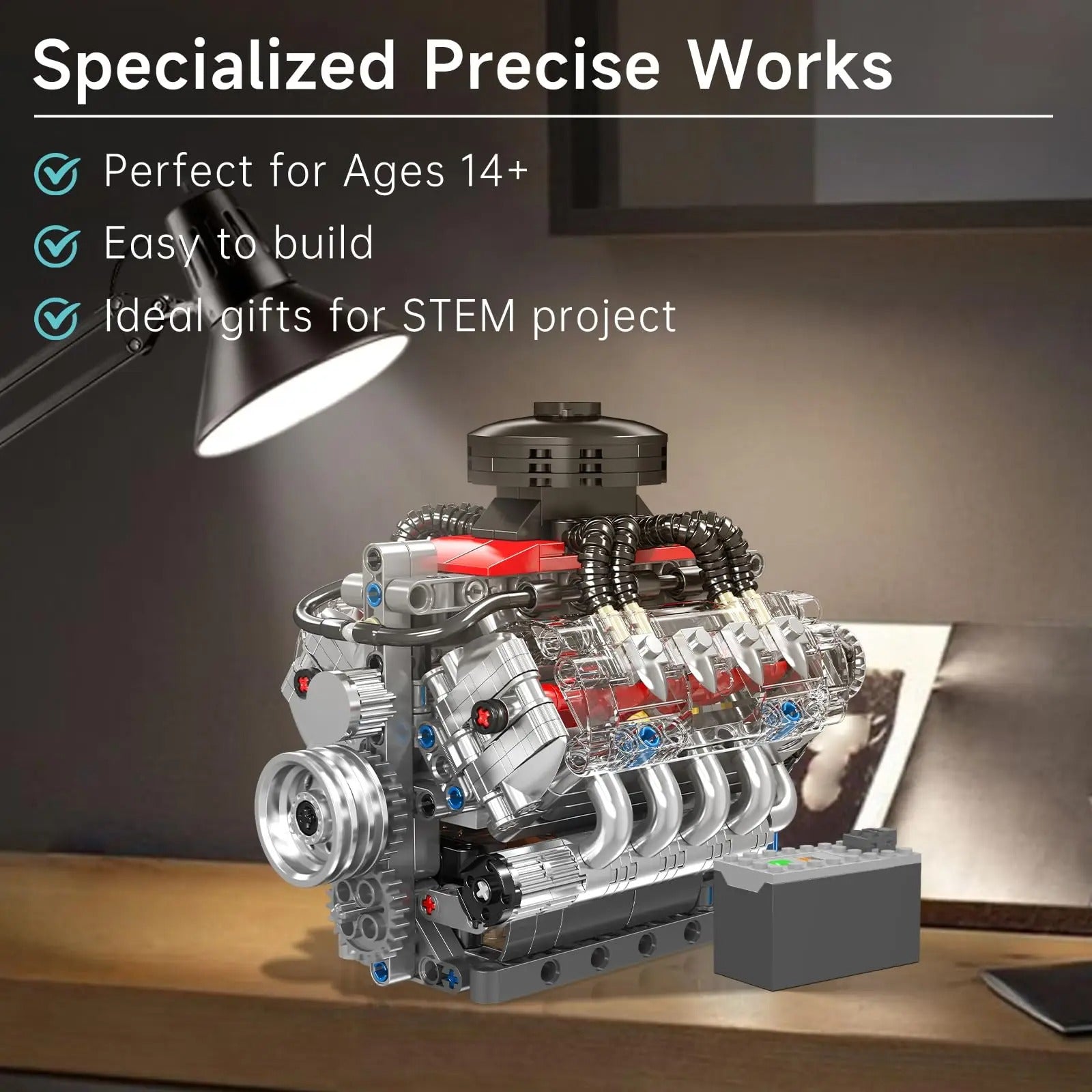 V8 Engine Building Blocks Sets 487pcs