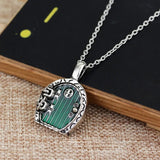 Hand painted Hobbit Door Locket Necklace