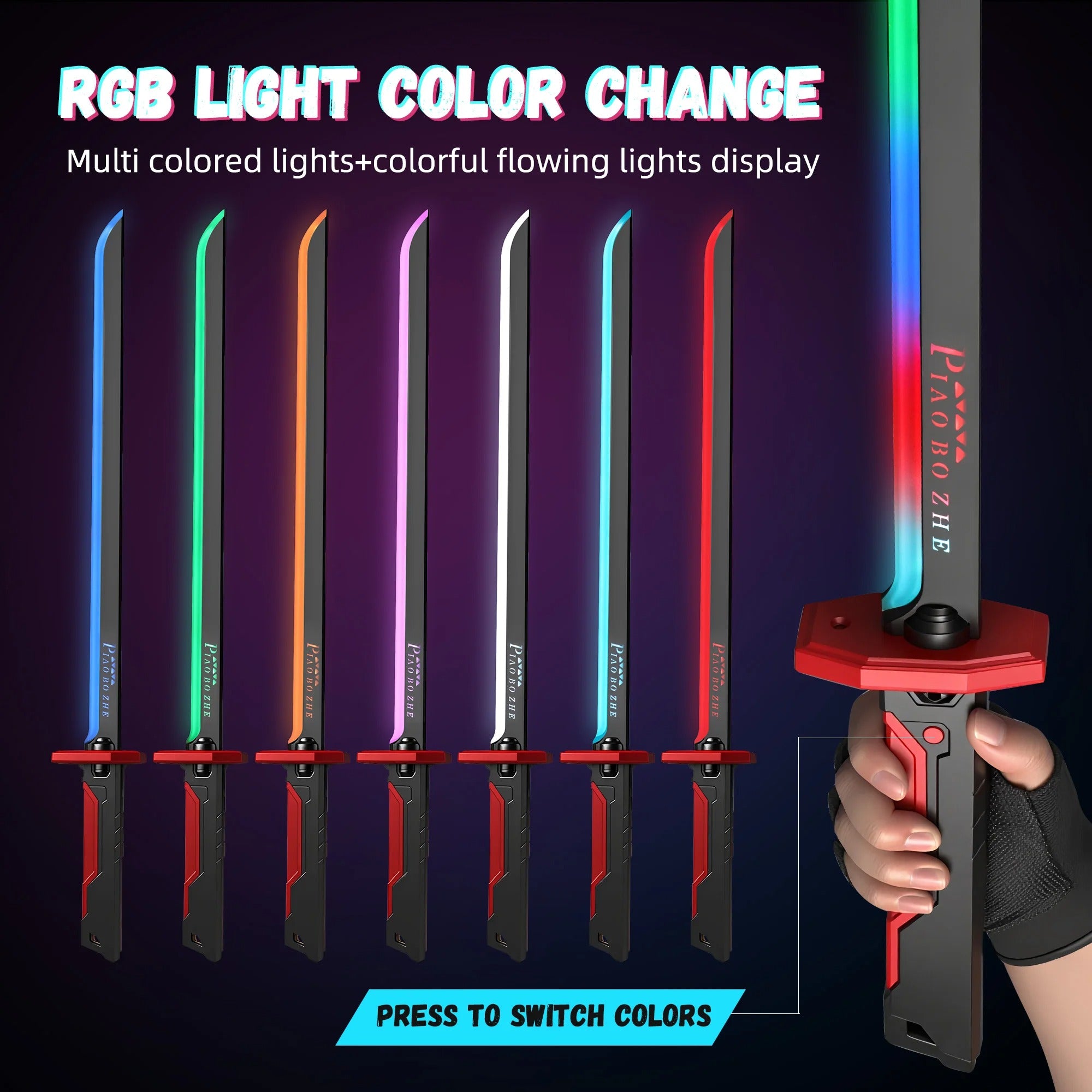 Laser Sword with Smoke Multi-Color Changing LED Lights