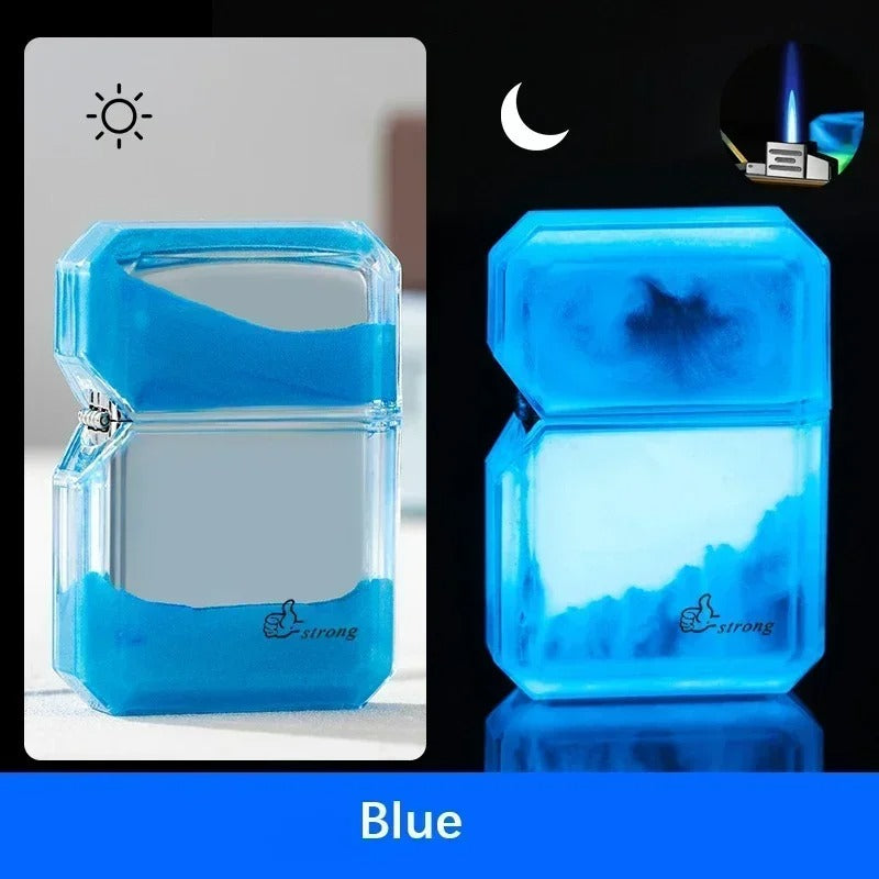 Luminous quicksand fluorescent gas lighter windproof