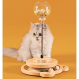 Solid Wood Spring Turntable Cat Toy