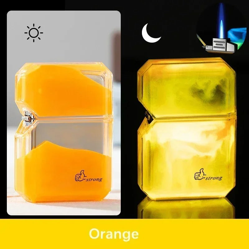 Luminous quicksand fluorescent gas lighter windproof