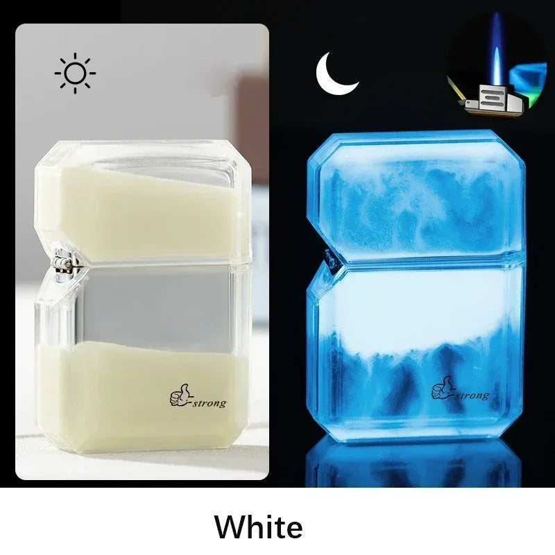 Luminous quicksand fluorescent gas lighter windproof