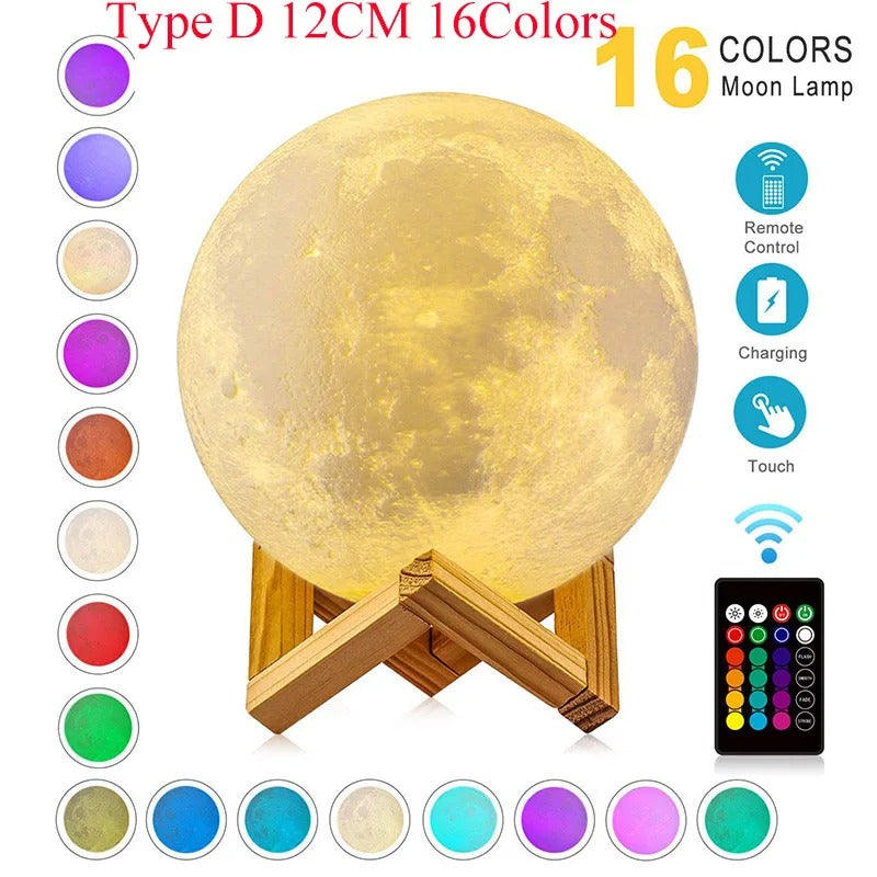 Levitating Moon Lamp Night Light with 3 Colors