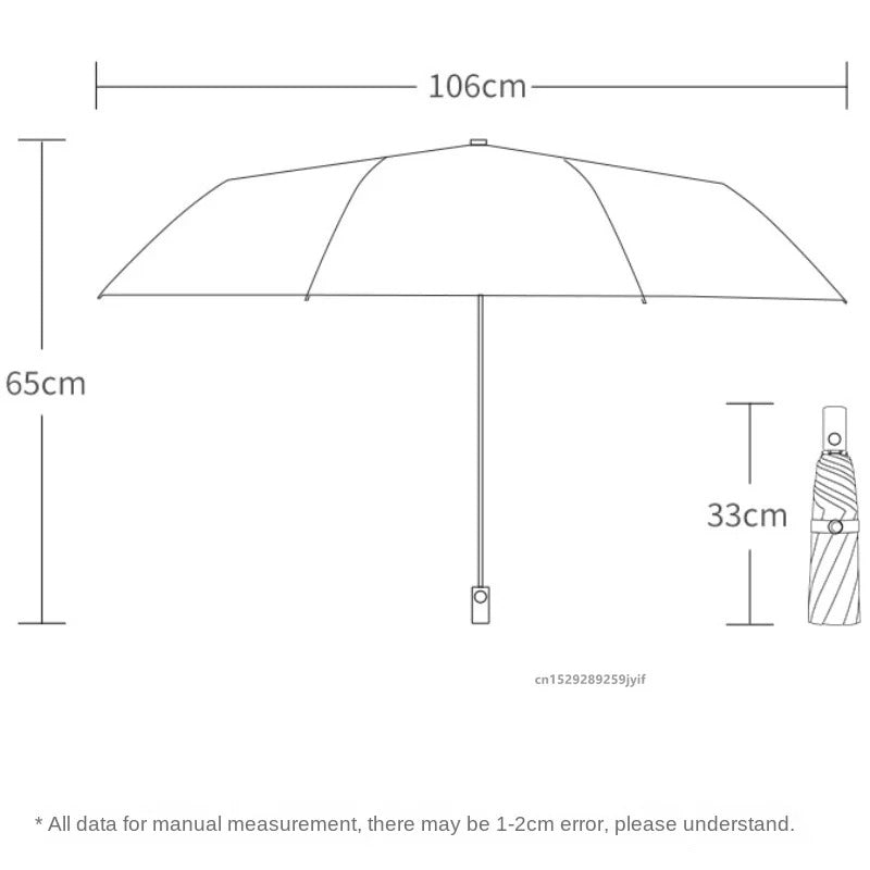Fully Automatic Reverse Folding Blackout Umbrella with Reflective Stripe