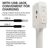 Multifunctional Bedside Table Power Outlet Rotates 180° Electrical Outlet Extender
