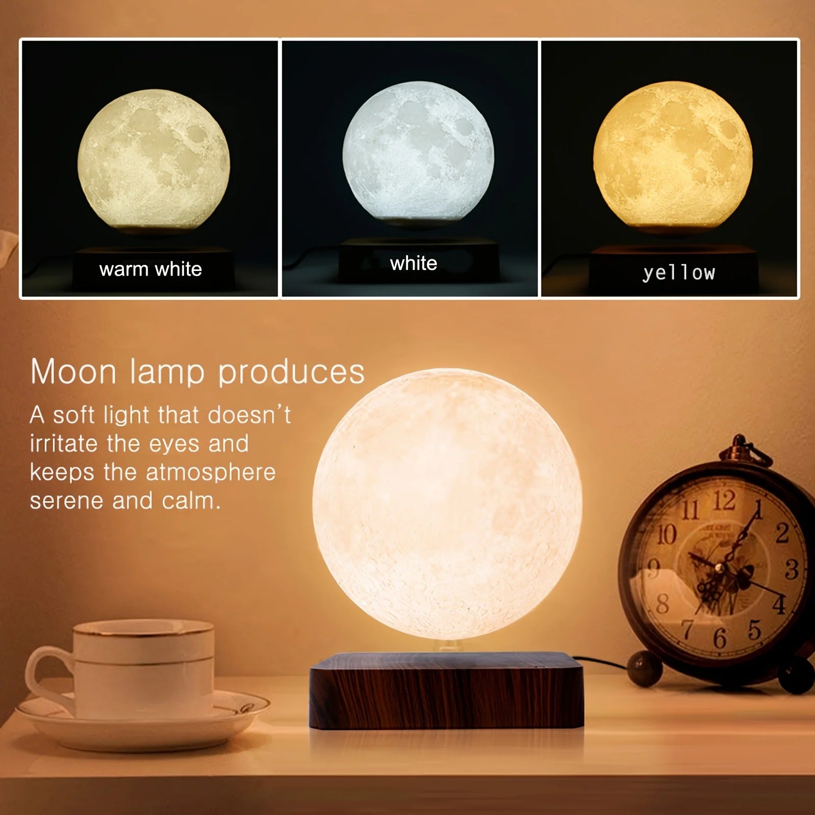 Levitating Moon Lamp Night Light with 3 Colors