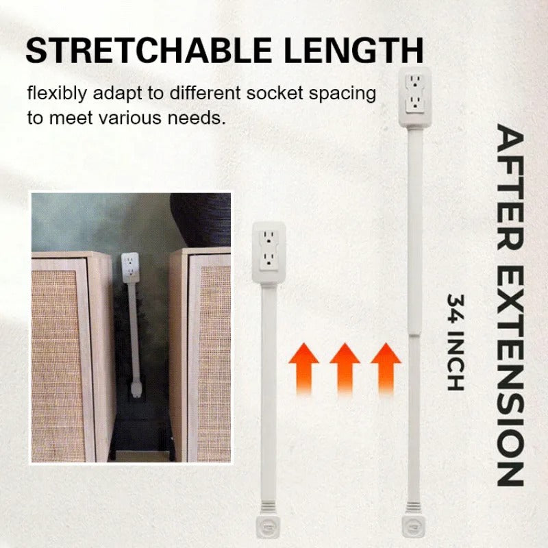 Multifunctional Bedside Table Power Outlet Rotates 180° Electrical Outlet Extender